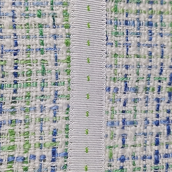 NWT Alex Marie Star Ivory Blue Green Tweed Cap Sleeve Knee Length Sheath Dress - Picture 8 of 16